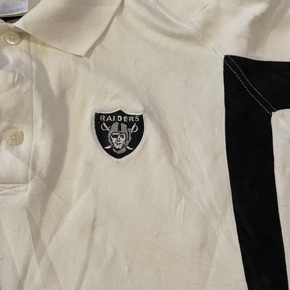 Vintage Reebok Oakland Raiders Las Vegas Raiders Polo Shirt Football NFL Mens XL - Picture 2 of 11